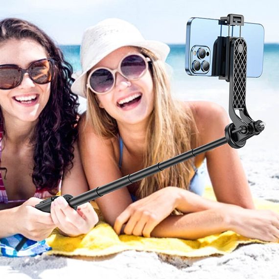 Монопод для селфі Hoco K21 з триногами + знімний BT пульт Black | Зображення 2