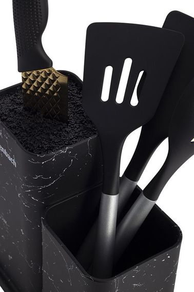 Підставка-колода Ofenbach Black Marble для кухонних ножів і ножиць 21.5х13х23см подвійна | Зображення 2