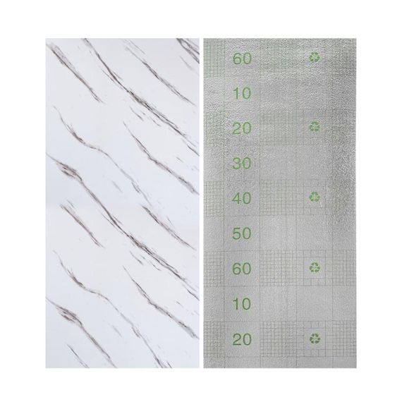 Самоклеюча вінілова плитка в рулоні 600х3000х2мм Білий мармур з прожилками Глянсова SW-00001285 | Зображення 3
