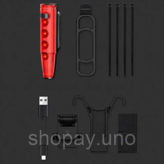 Фонарь задний для велосипеда LEADBIKE LD77-LS-4 LED, Стоп на велосипед LED USB, Светоотражатель на вело WH-39 | Зображення 5