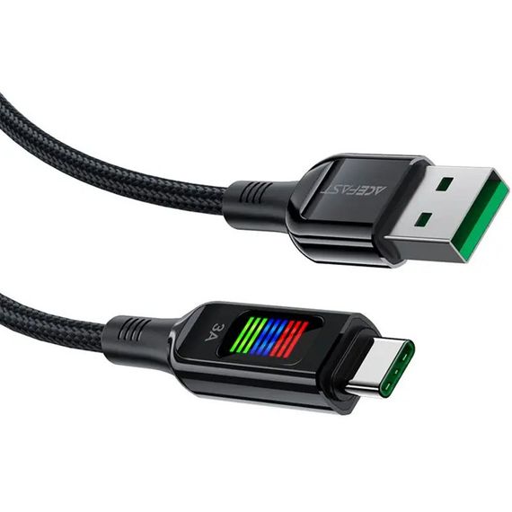 Дата кабель Acefast C7-04 USB-A to USB-C zinc alloy (1.2m) Black | Зображення 2