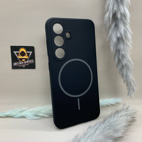 Чехол мягкий для Samsung Galaxy S25 + Plus | Противоударный | Soft Touch | MagSafe | Черный