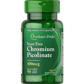 Микроэлемент Хром Puritan's Pride Chromium Picolinate Yeast Free 800 mcg 90 Tabs