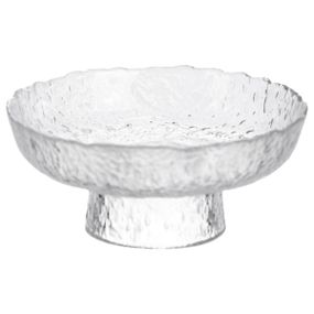 Фруктовниця на ніжці Ice Textured 15 см з крижаною текстурою скла Yiwu HP-34-88