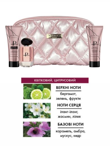 Набір парфумована вода + гель для душу + лосьйон для тіла + косметичка Her Passion Farmasi | Зображення 2