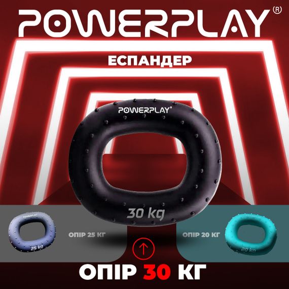 Эспандер кистевой силиконовый Паверплей PP-4337 Hand Grip Hard 30 кг. Черный | Зображення 7