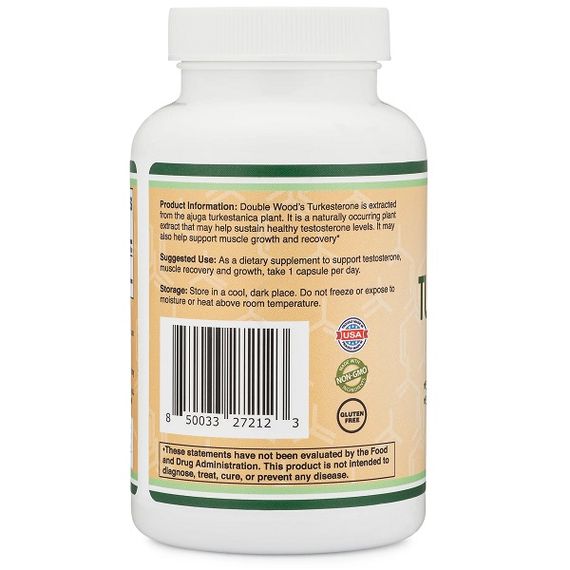 Тестостероновий комплекс Double Wood Ajuga Turkestanica Extract 500 mg Standardized to 10% Turkesterones 120 Caps | Зображення 1