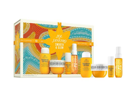 Подарунковий набір Sol de Janeiro Smooth & Glow (body wash, cream, mist, lip butter)