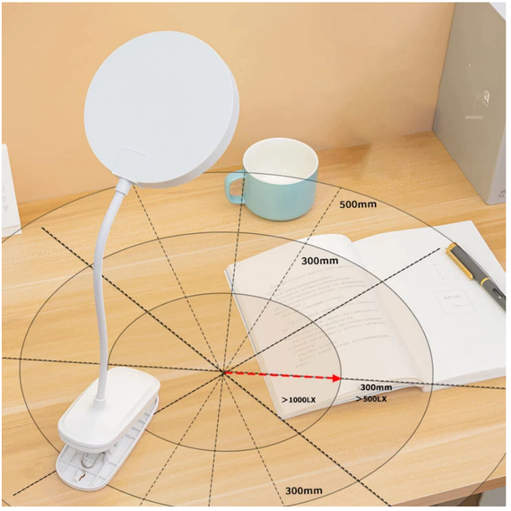 Настільна лампа Desk Lamp USB White Акумулятор 1200 мА·год | Зображення 3