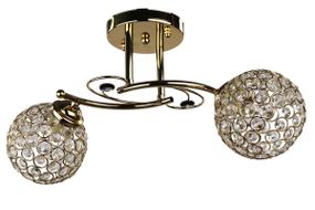 Люстра стельова на 2 лампочки 25112 Золото 22х17х44 см.