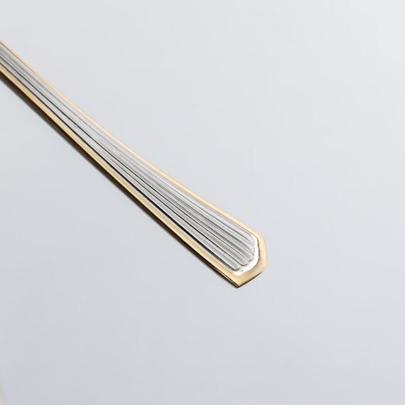 Набор столовых вилок 6 штук вилки кухонные из нержавеющей стали 20.5 см Серебро с золотой обводкой | Зображення 2