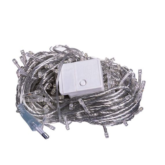 Новорічна гірлянда кімнатна нитка 22 м 220 LED кімнатна гірлянда білий провід Біле світло W220LED22MWW | Зображення 1