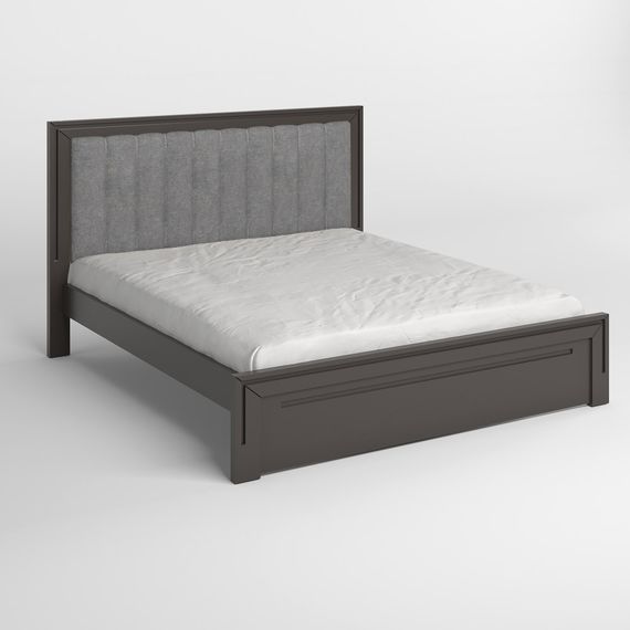 Полуторне дерев&#039;яне ліжко Mebigrand Торонто Т1 Графітовий (RAL9011)/Аляска 93 (сірий) 120х200 см (MBG-8301) | Зображення 1