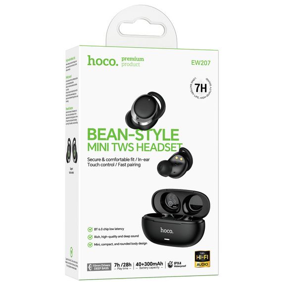 Беспроводные TWS наушники Hoco EW207 Sound Black | Зображення 1