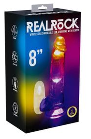 Фалоімітатор з вібро LED Vibrating Straight Cock with Balls - 20 cm - Transparent Sex Aura
