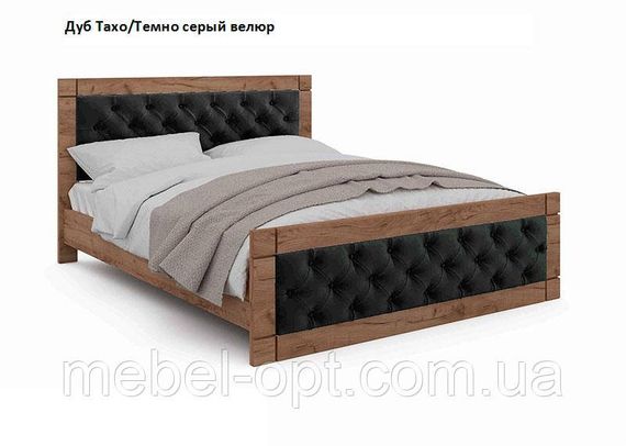 Ліжко Natali 140x200 см Дуб Тахо/велюр Dark Grey (темно сірий) вибір кольору оббивки | Зображення 6