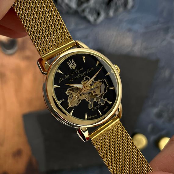 Класичний жіночий годинник Awarder 028-3D Де би не була Gold-Black | Зображення 3