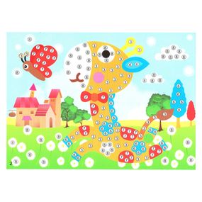 Детская мозаика по номерам "Жирафик" 13-126-1 разноцветные камешки
