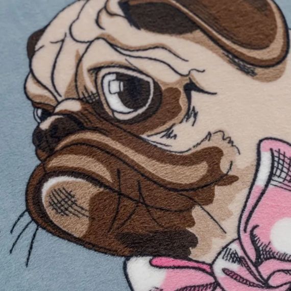 Плед фліс Солодкі мопси 150x200 см Love You | Зображення 2