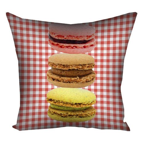Подушка габардинова з принтом Makarons pink 30x30 (3P_SWE038)