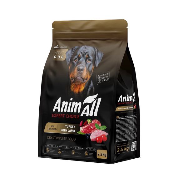 Сухий корм з індичкою та ягнятиною для собак великих порід Animall Dog Turkey with Lamb Large Breed, 2.5 кг