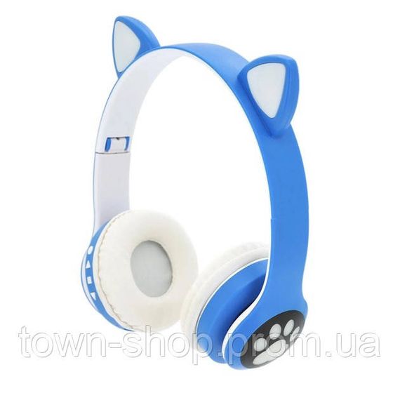 Беспроводные наушники с кошачьими ушками и RGB подсветкой Cat VZV 23M. Цвет: синий | Зображення 8