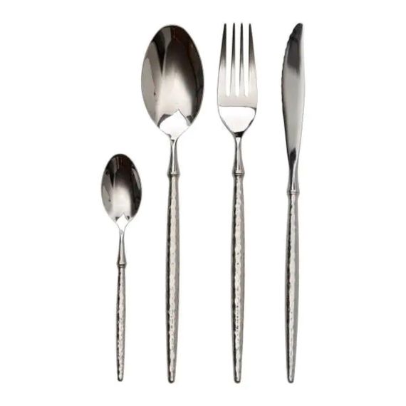 Набір столових приборів золото на 6 персон 24 предмети ложки, виделки, ножі Срібло HP-20-14