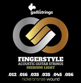 Струни для акустичної гітари Gallistrings GFS1256 (.012-.056), MEDIUM LIGHT, Nickel/Bronze
