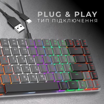 Клавиатура GamePro MK140R Red Swich Low Profile USB Dark Gray (MK140R) | Зображення 9