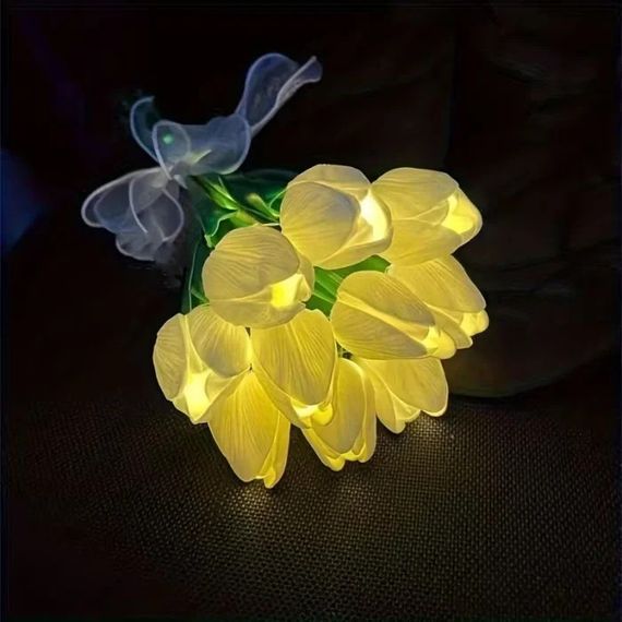 Ночник с тюльпанами KAR282 Flower Light • Декоративный LED светильник KAR282 букет тюльпанов на батарейках с теплым светом | Зображення 2