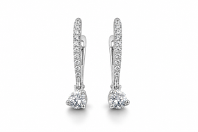 Серьги из белого золота  с  бриллиантами S-0408