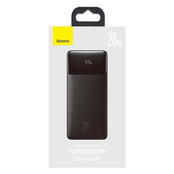 Повербанк Baseus Bipow Digital Display Black портативное зарядное устройство для телефона 10000 mAh 20W Черный | Зображення 1