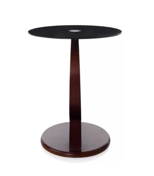 Столик стеклянный круглый Onder Mebli 6579014 с изогнутой деревянной основой | Зображення 3