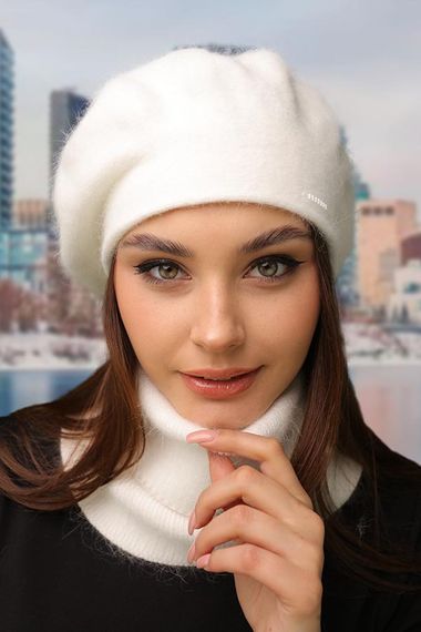 Комплект «Кристина» (берет и баф) белый
