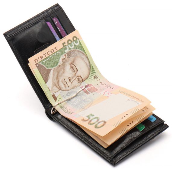 Чорне чоловіче портмоне з натуральної шкіри на магніті з затискачем Marco Coverna MC-030AH-1 | Зображення 6