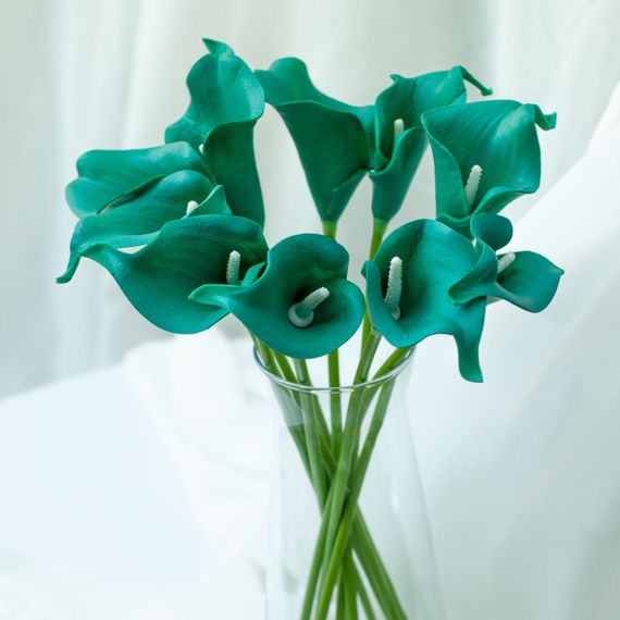 Калла на ножке искусственная В-21 см Упаковка 10 шт. Цвет: зеленый PK-92