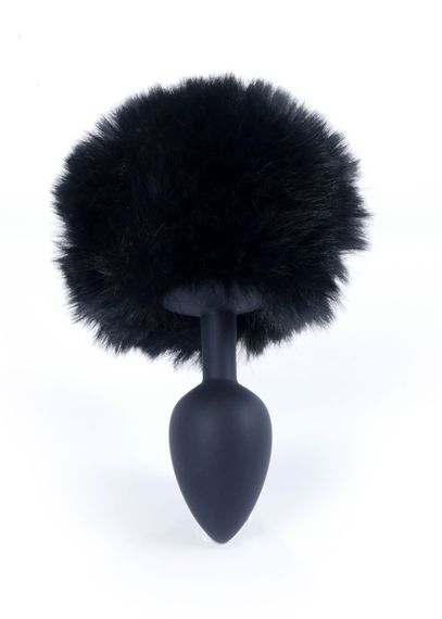 Анальна пробка - Bunny Tail Silicone Black Plug Black | Зображення 1