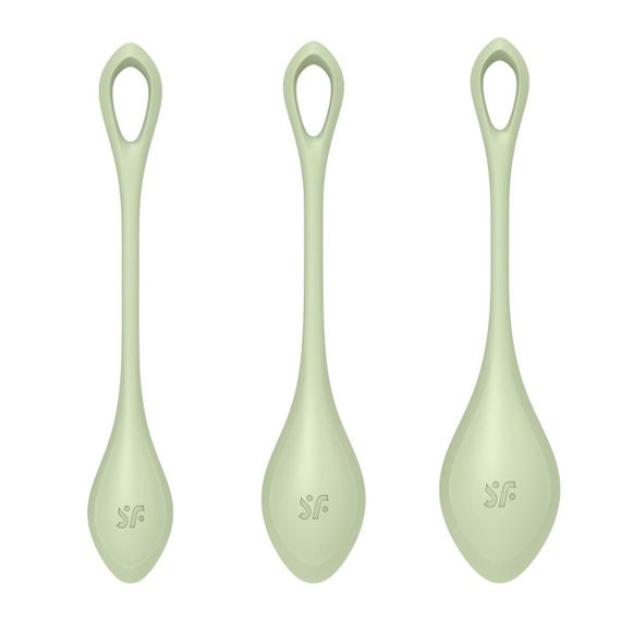 Набор йони бусин Satisfyer Yoni Power 2 Light Green, диаметр 2-2,5-3см, вес 22-44-73гр | Зображення 3