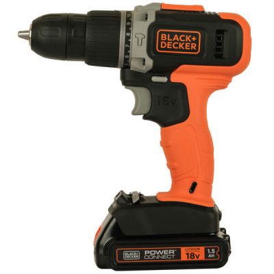 Шуруповерт Black&amp;Decker 18 В, 1.5Ah, 45 Нм,0-360/0-1400 об/мин, 21000 уд/мин, 1.3 кг (BCD003C1) | Зображення 8