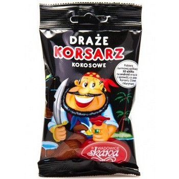 Конфеты драже кокосовое в шоколадной  глазури Korsarz (Корсар), 70г Польша, Пират