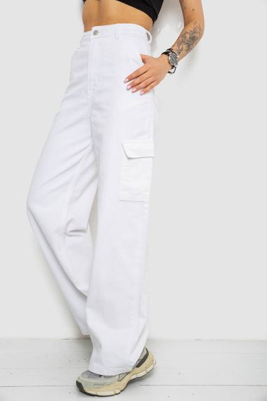 Джинси жіночі Loose Fit з кишенями, колір білий, 182R2552 | Зображення 2