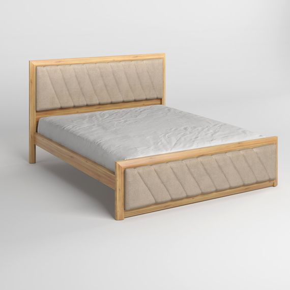 Полуторне дерев&#039;яне ліжко Mebigrand Барселона Б6 Горіх світлий/Аляска 23 (Бежевий) 120х190 см (MBG-13288) | Зображення 1