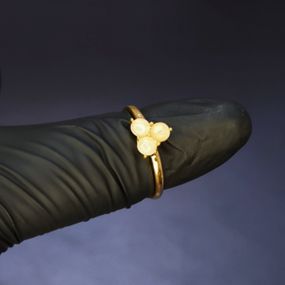 Кольцо #10 для фото ногтей (маникюра) цвет золото