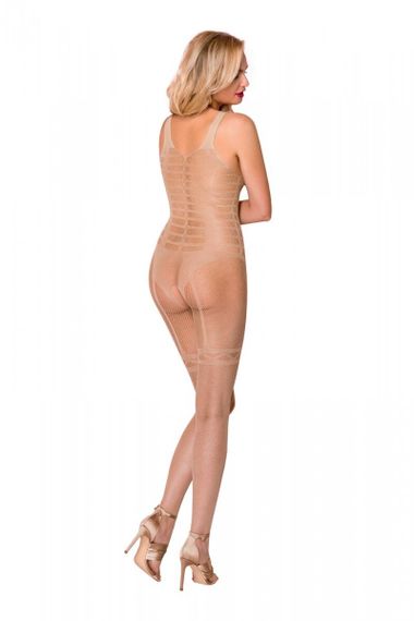 Сітчастий бодістокінг-комбінезон із симетричним малюнком та імітацією панчіх Casmir CA005, Тілесний, One Size, ONE SIZE | Зображення 1