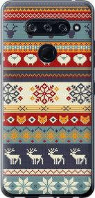 Чехол на LG V40 ThinQ Рождественский орнамент "3303u-1577-17620"
