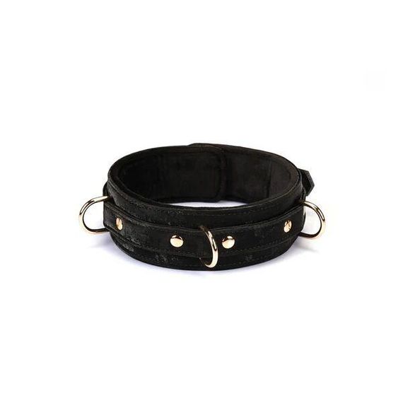 Нашийник з повідцем Liebe Seele Boudoir Amor Collar with Leash Black, три кільця Sex Aura | Зображення 2