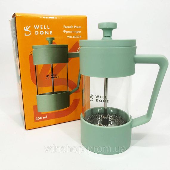 Стильный френч-пресс для чая и кофе Well Done WD-8053A 350 мл, Чайник заварник, Чайники для заварки QL-45 | Зображення 5