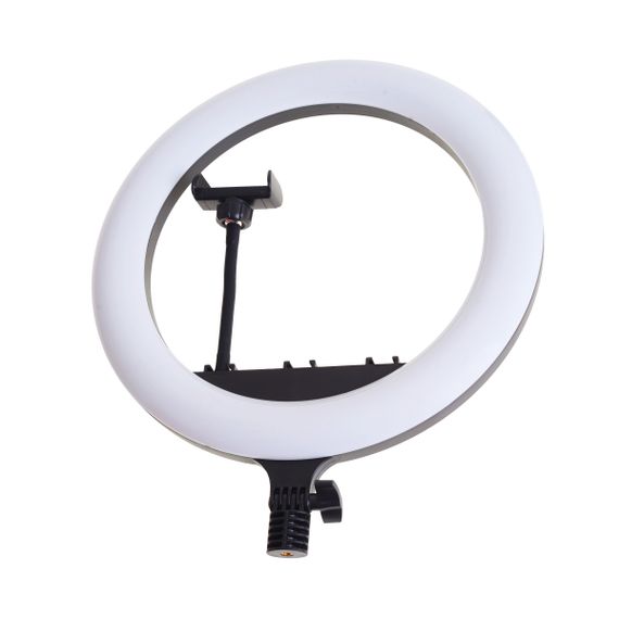 Кольцевая лампа блогера с 3 держателями LED 24W CCT 36 см (TE-053) | Зображення 8