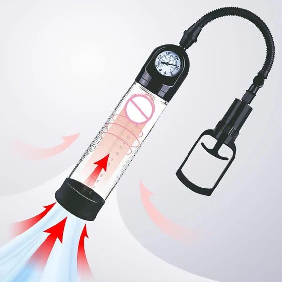 Вакуумна помпа Men Powerup зі стрілковим манометром і ручним насосом Sex Aura | Зображення 6