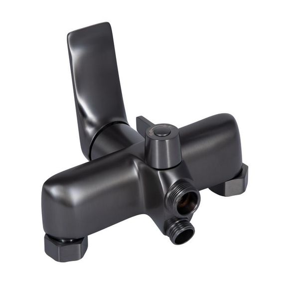 Смеситель для ванны Qtap Vlasta New с длинным поворотным изливом (c душевым гарнитуром) QTVLA260GMB45645 Gunmetal Black PVD | Зображення 2